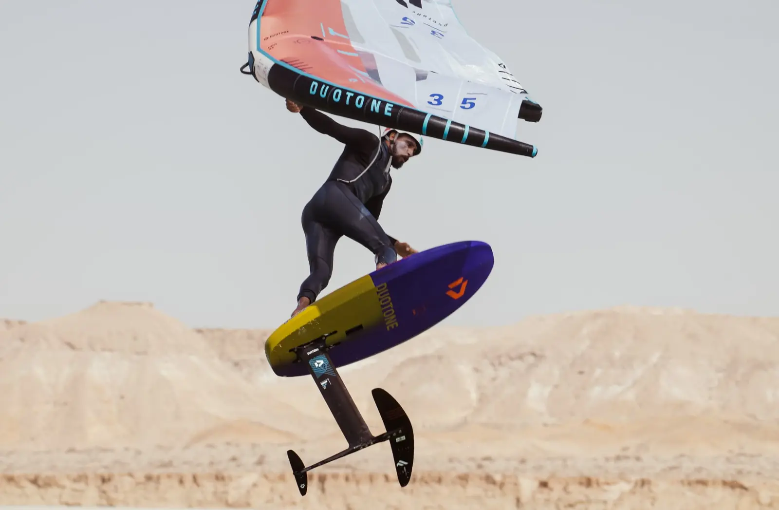 Custom wingfoil ride out of Essaouira